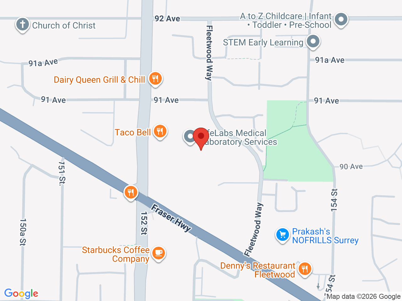 Street map for Inspired Cannabis Co., 9014 152 St #103, Surrey BC