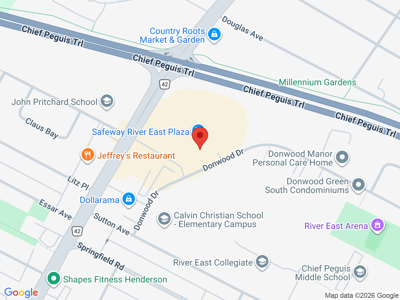 Street map for Canna Cabana, 1439 Henderson Hwy unit 1A, Winnipeg MB