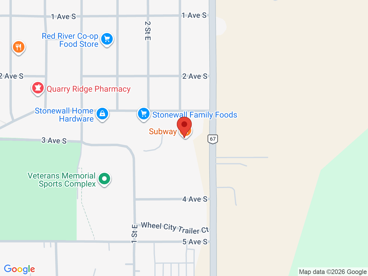 Street map for Flamingo + Cannabis, 493 4 St E, Stonewall MB