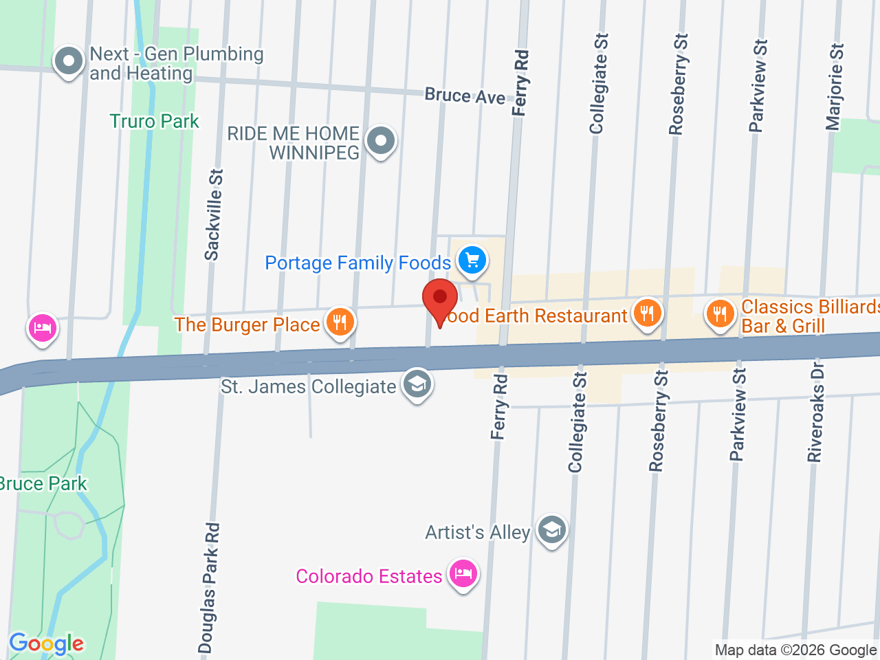 Street map for The Budstop Cannabis, 1885 Portage Ave, Winnipeg MB