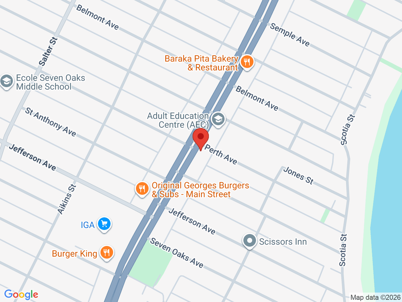 Street map for Ganja House, 1733 Main St, Winnipeg MB