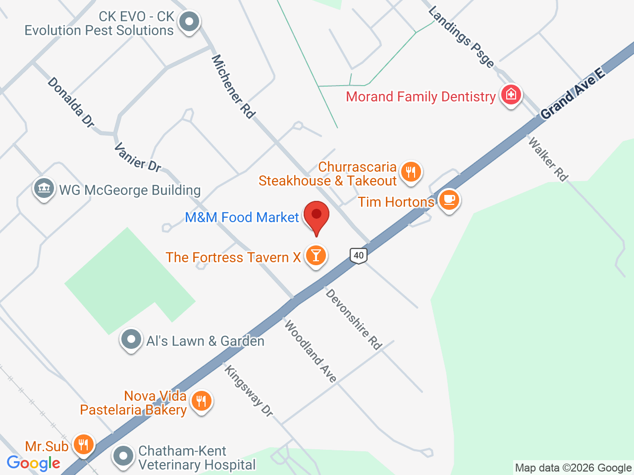 Street map for Discounted Cannabis, 455 Grand Ave E #6, Chatham ON