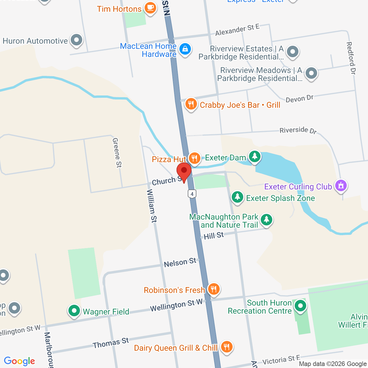 Street map for Exeter Cannabis, 13 Main St S, Exeter ON