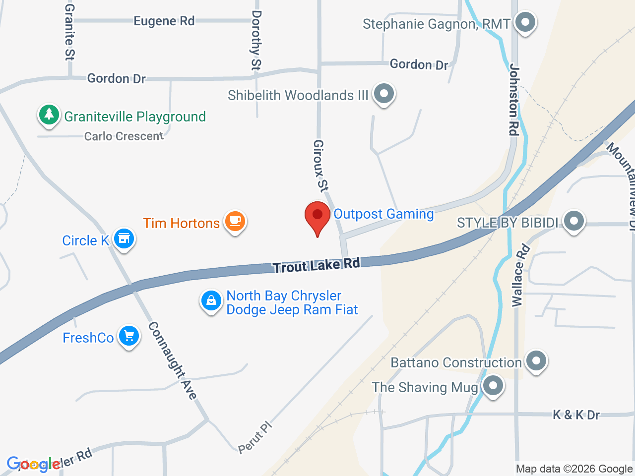 Street map for Highlife Cannabis, 2690 Trout Lake Rd, North Bay ON