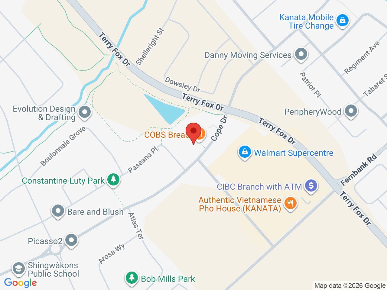 Street map for Pop's Cannabis Co., 1150 Terry Fox Dr #2, Stittsville ON