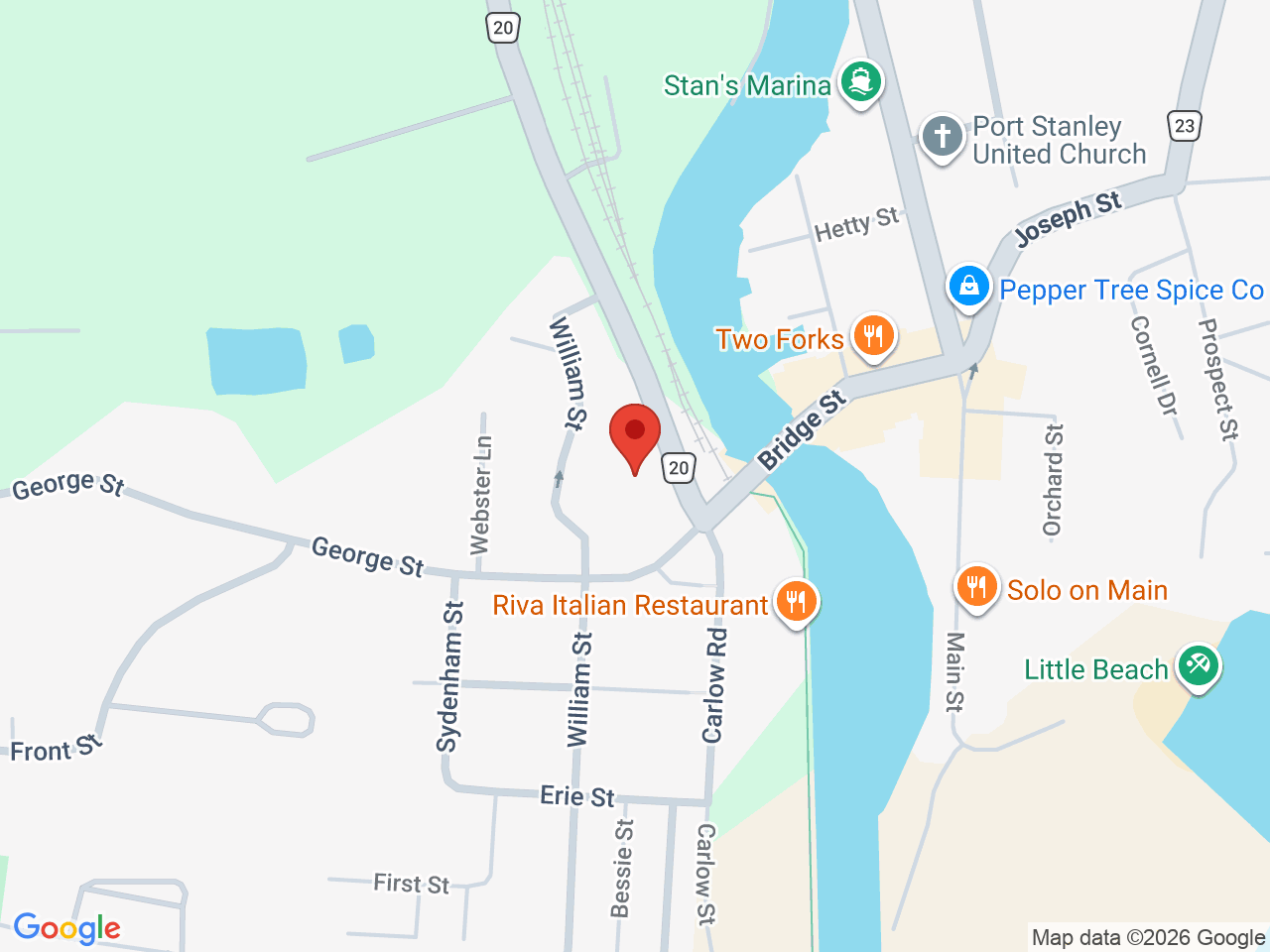 Street map for YOLO Cannabis, 204 Carlow Rd unit 1, Port Stanley ON