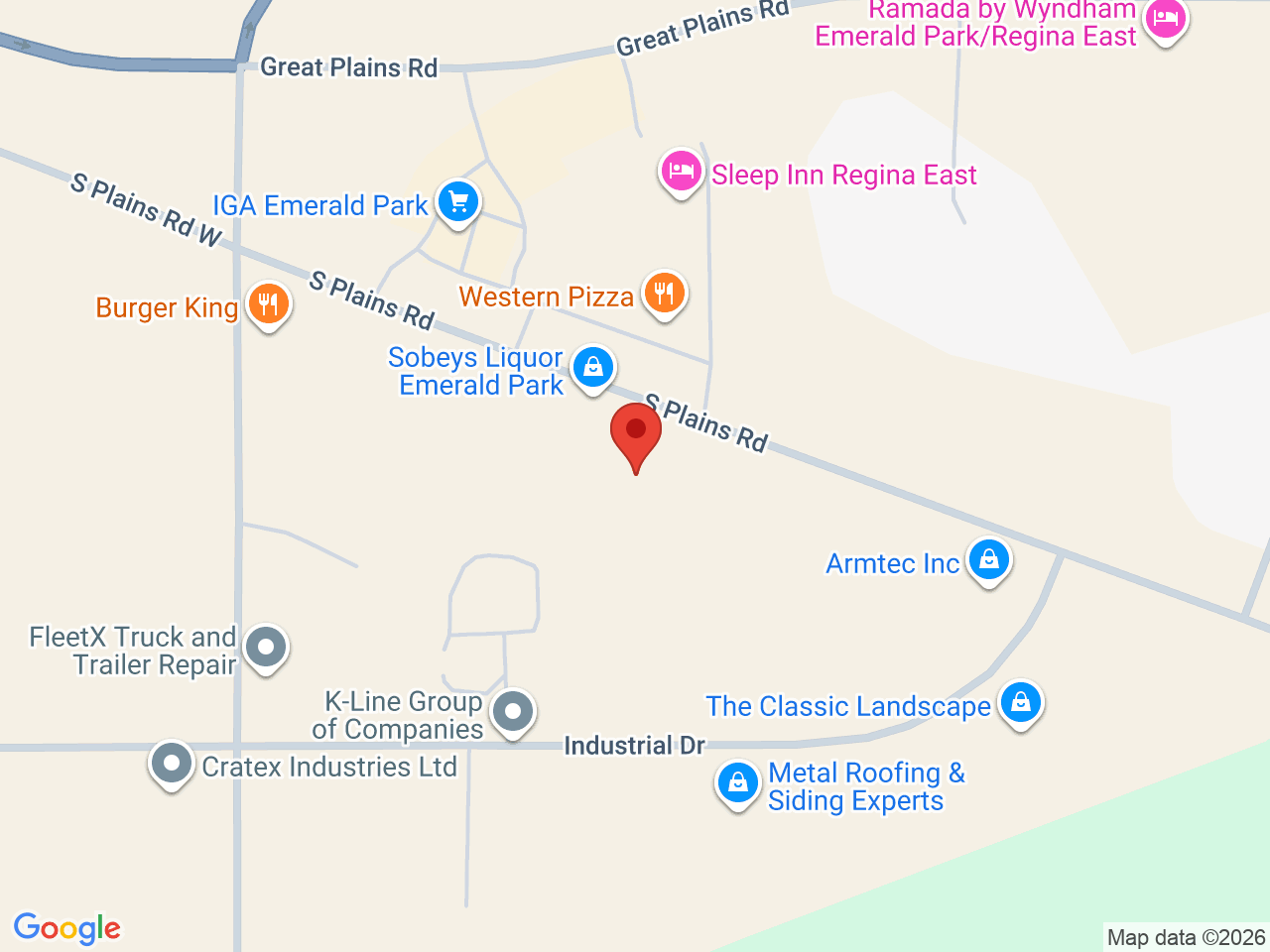 Street map for Grass Bar Cannabis, 6 S Plains Rd Unit #420, Emerald Park SK