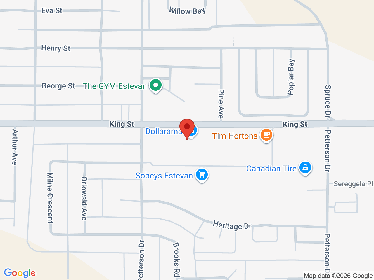 Street map for One Plant, 420 King St unit 2, Estevan SK