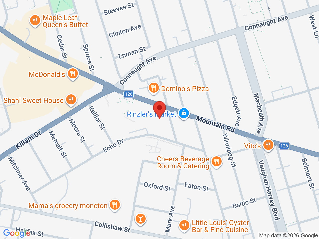 Street map for Cannabis NB, 824 Mountain Rd, Moncton NB