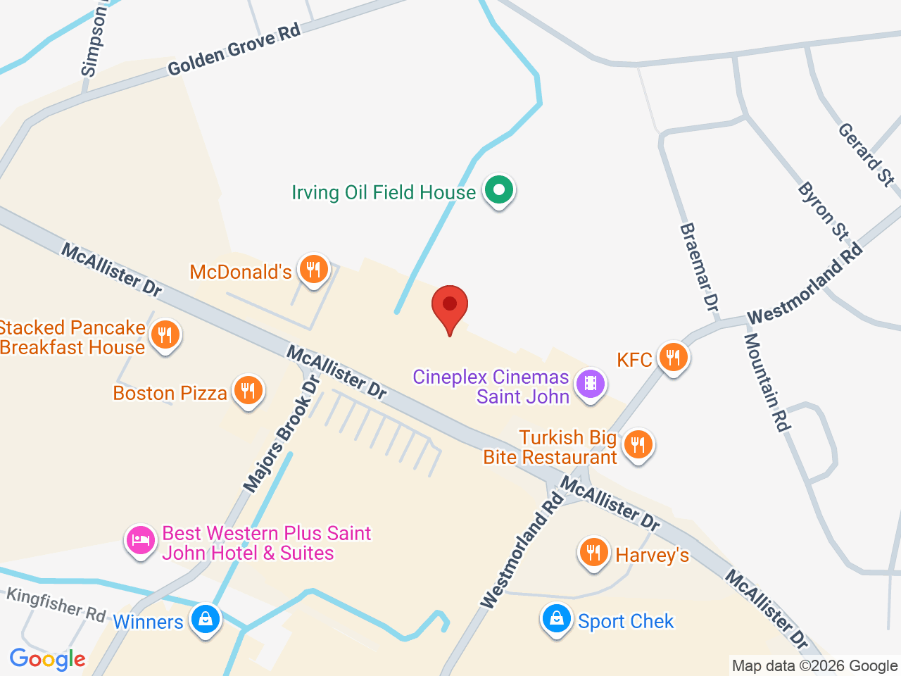 Street map for Cannabis NB, 147 McAllister Dr, Saint John NB