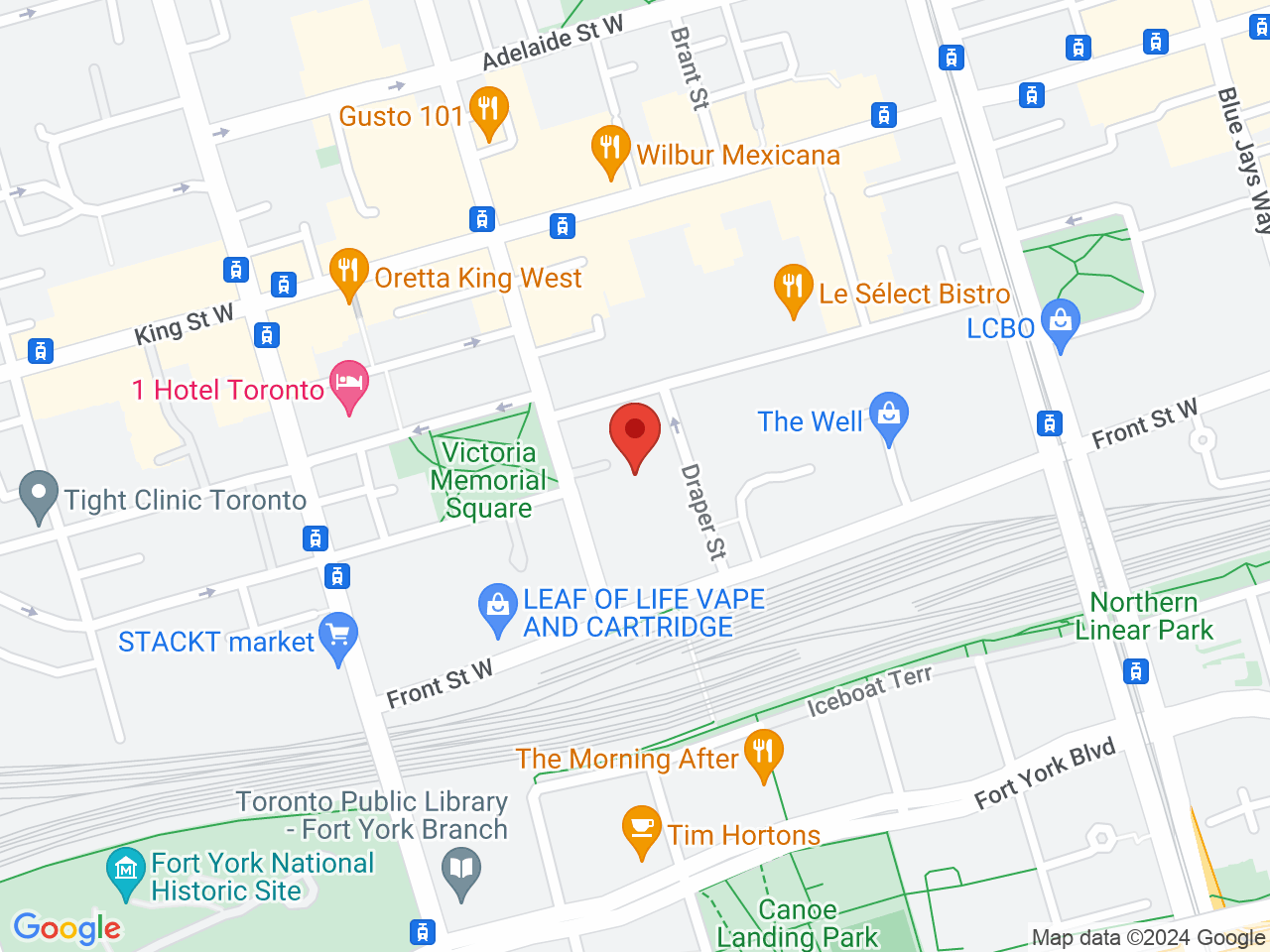 Street map for The Batch, 495 Wellington St W, Toronto ON