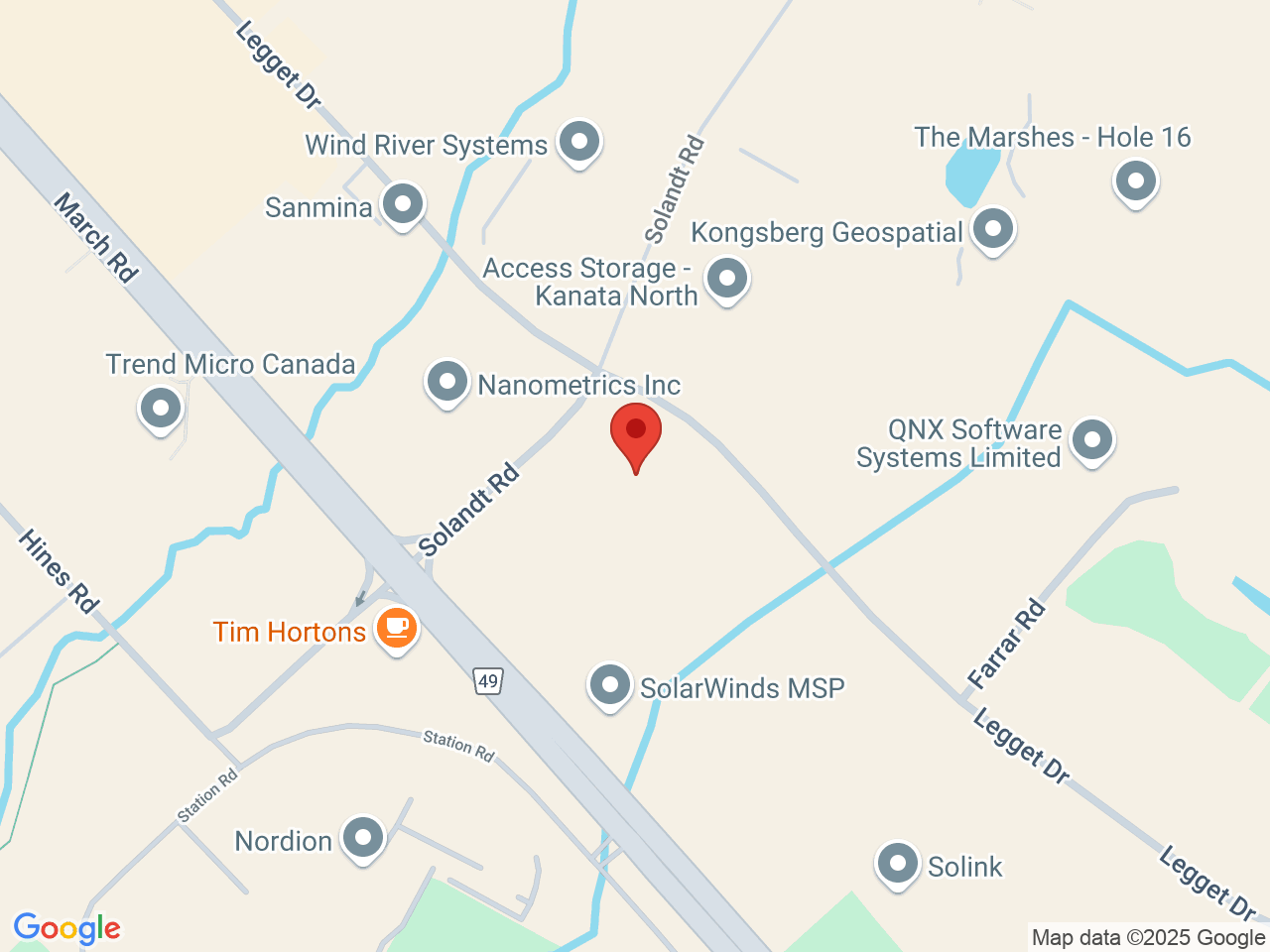 Street map for Hexo, 3000 Solandt Rd, Kanata ON