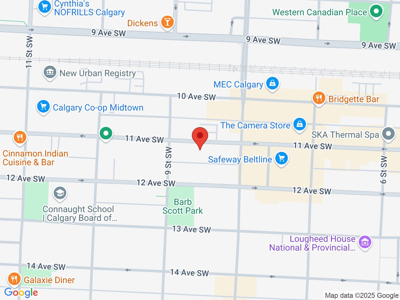 Street map for Sundial, 919 11 Ave SW #300, Calgary AB