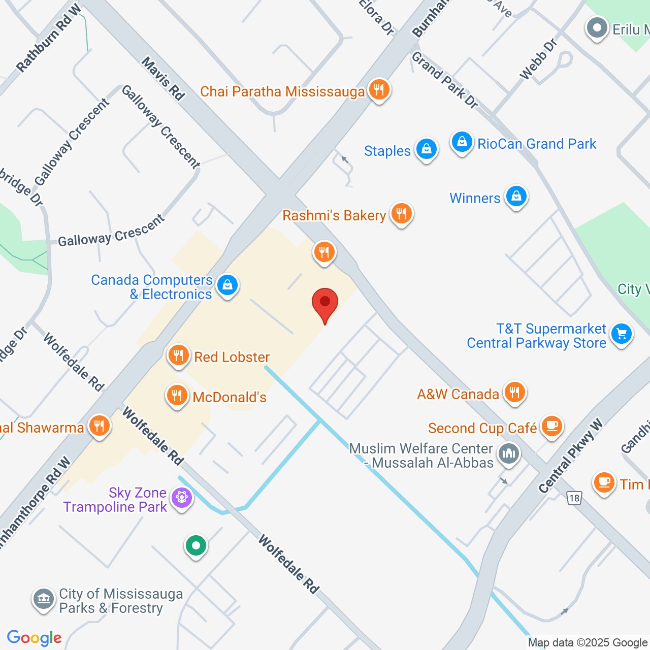 Street map for Haven St., 3610 Mavis Rd, Mississauga ON