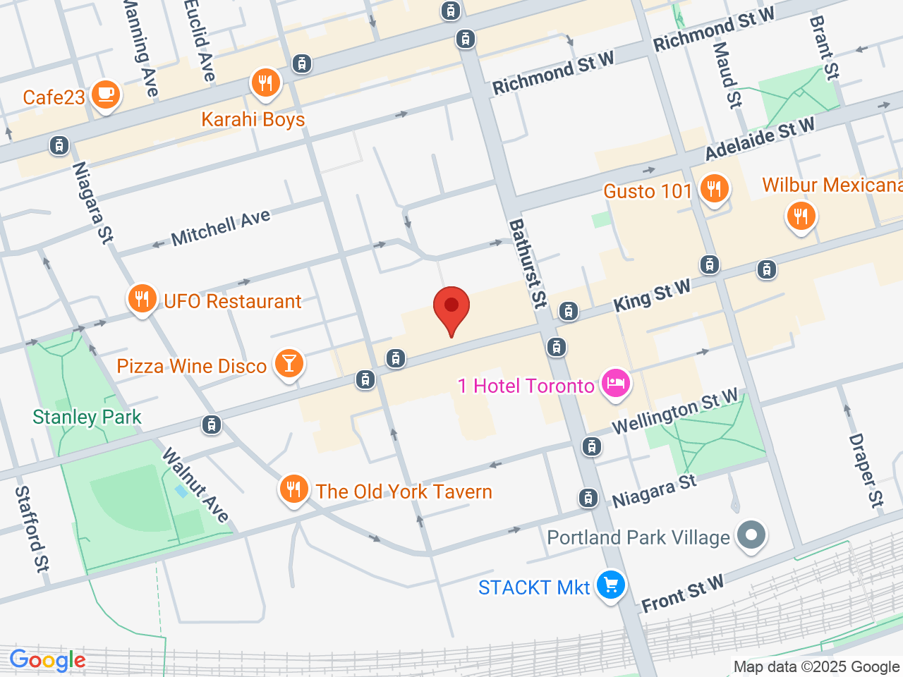 Street map for Spinach, 720 King Street West, Suite 300, Toronto ON