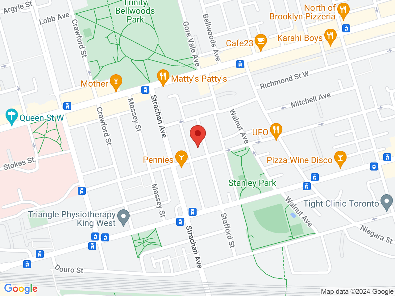 Street map for Tokyo Smoke, 76 Stafford St. 3rd Floor, Toronto ON