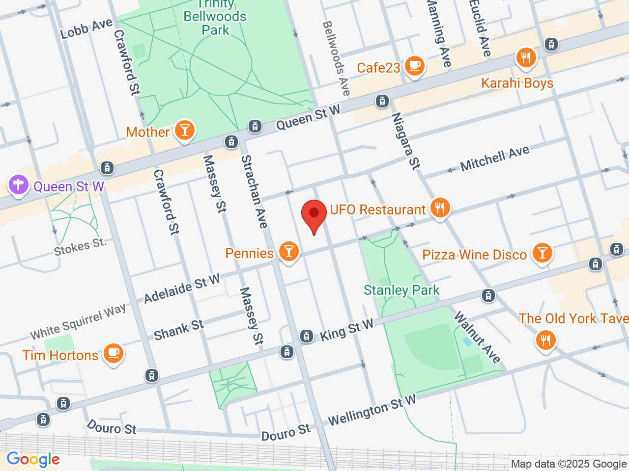 Street map for Van Der Pop, 76 Stafford St., Toronto ON