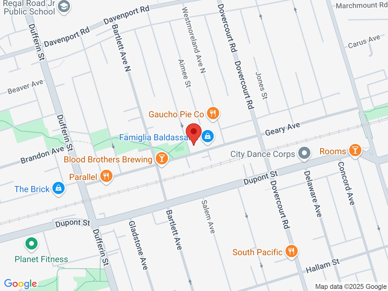 Street map for Ace Valley, 140 Geary Avenue, Suite 110, Toronto ON