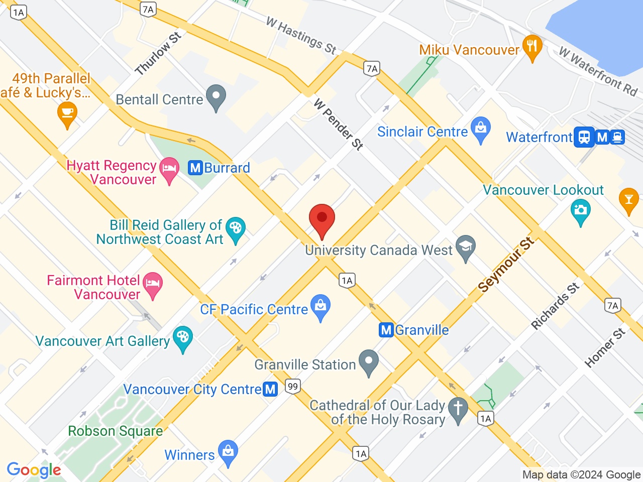 Street map for Tantalus Labs, 595 Howe St., 10th Flr, Vancouver BC