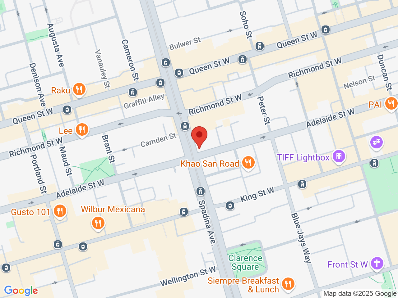 Street map for Wink, 119 Spadina Ave., Toronto ON