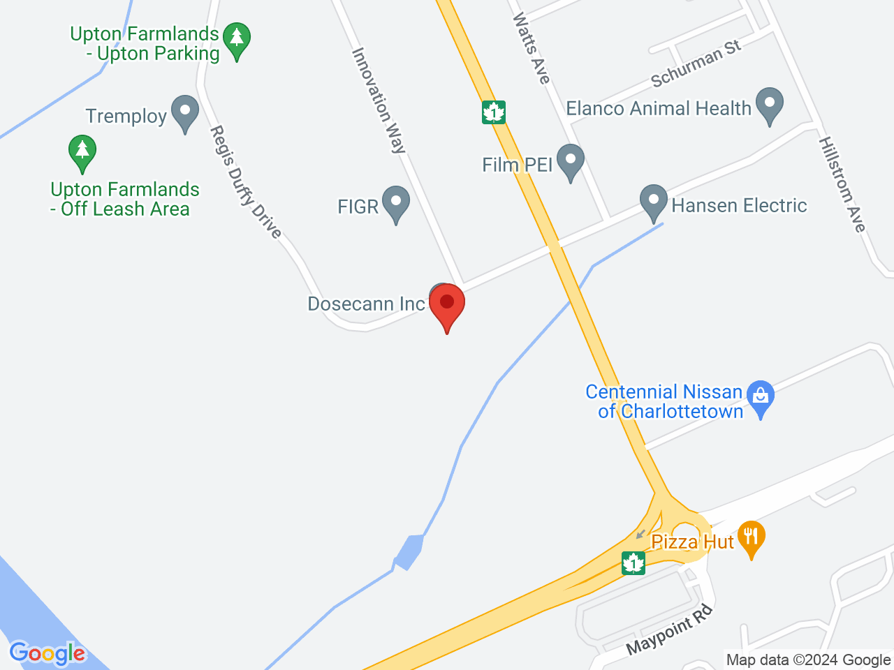 Street map for Dosecann, 11 Regis Duffy Drive, Charlottetown PE