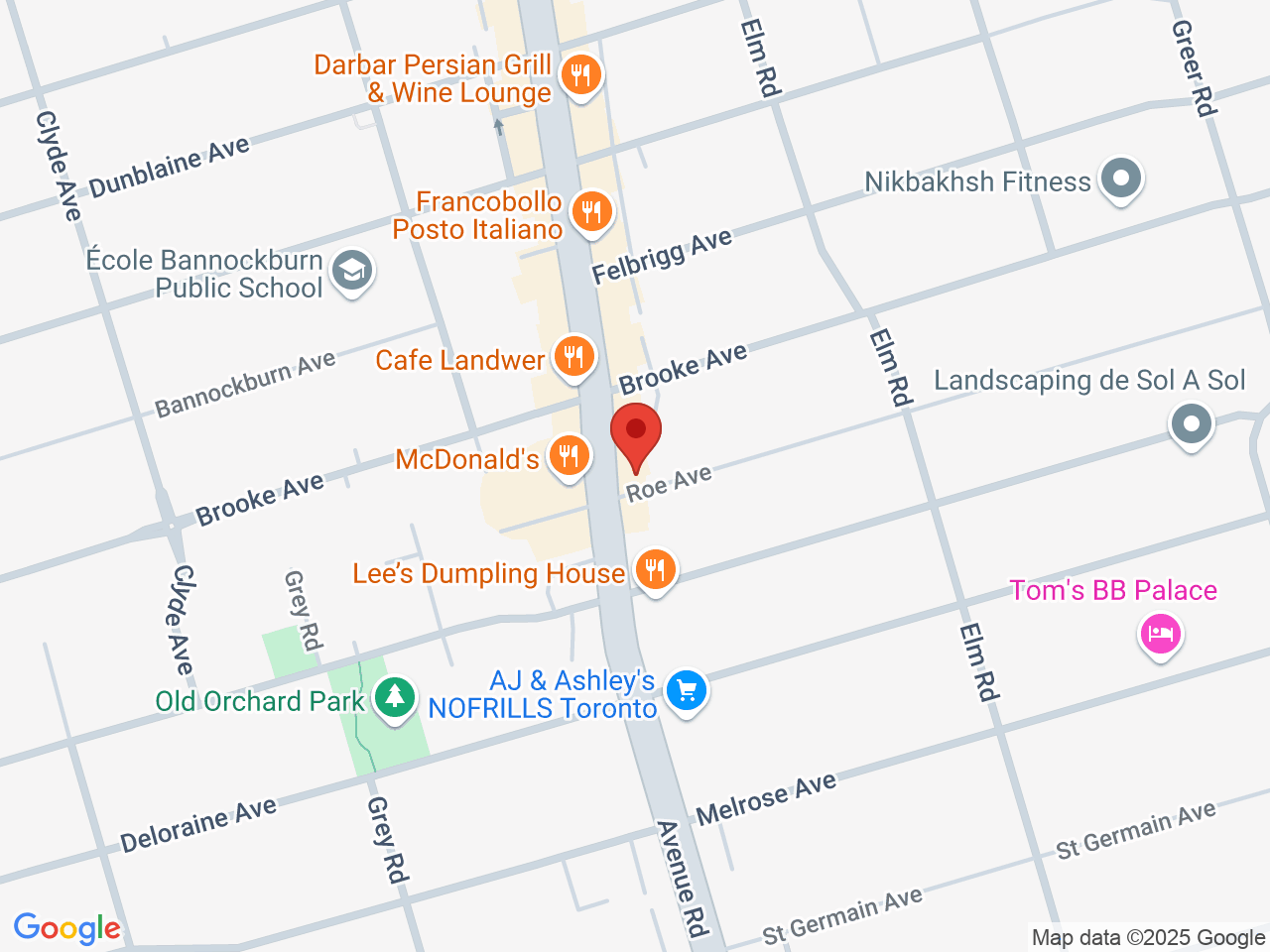 Street map for Marley Natural, 1887 Avenue Rd, Toronto ON