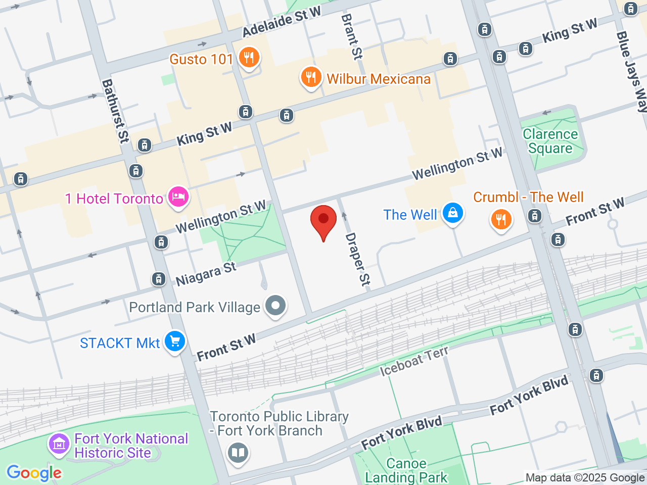 Street map for Dubon, 495 Wellington St W, Toronto ON