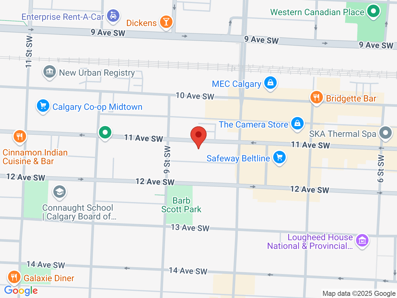 Street map for LivRelief, #300, 919 - 11 Ave SW, Calgary AB