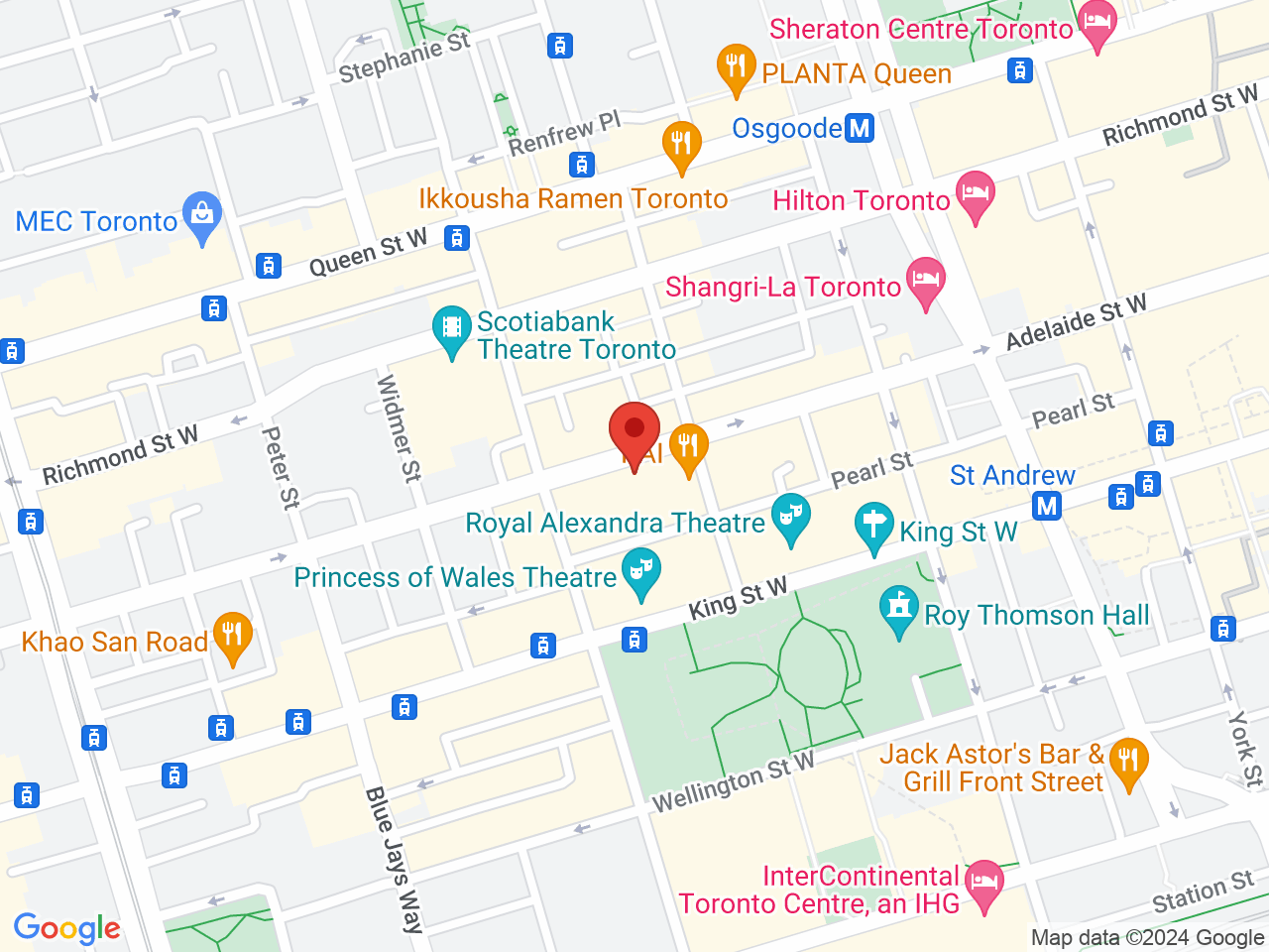 Street map for Avitas, 257 Adelaide St. W. Suite 500, Toronto ON