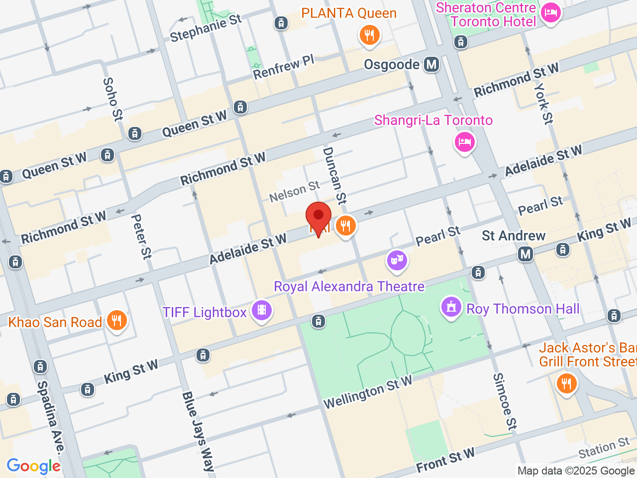 Street map for Avitas, 257 Adelaide St. W. Suite 500, Toronto ON