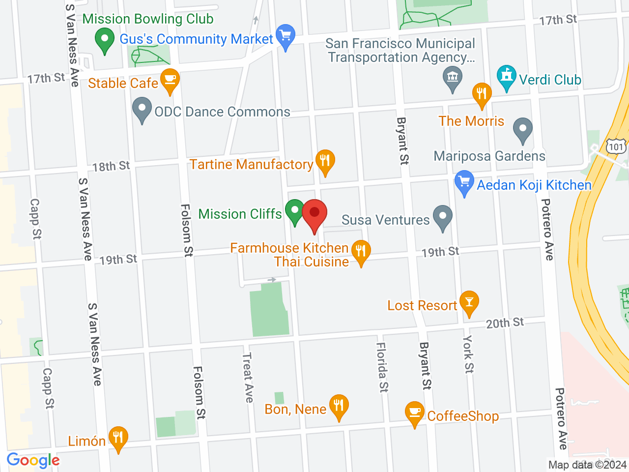 Street map for PAX Labs, 660 Alabama Street, San Francisco CA