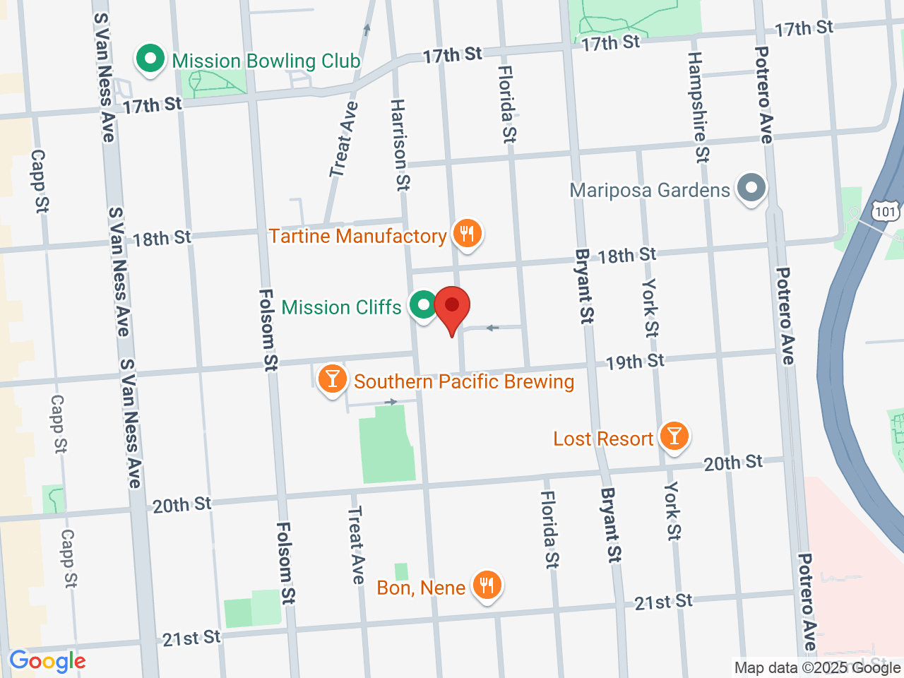 Street map for PAX Labs, 660 Alabama Street, San Francisco CA