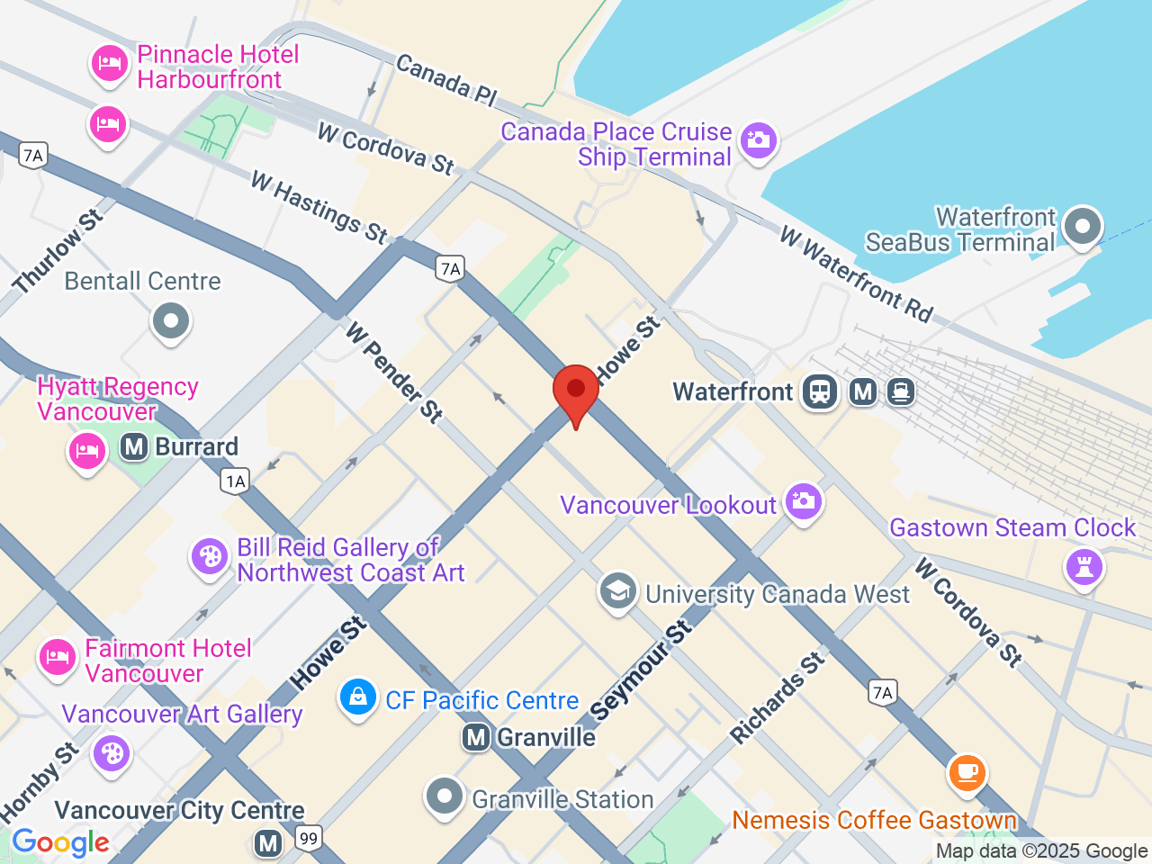 Street map for Simply Bare, 744 W Hastings St Suite 505, Vancouver BC