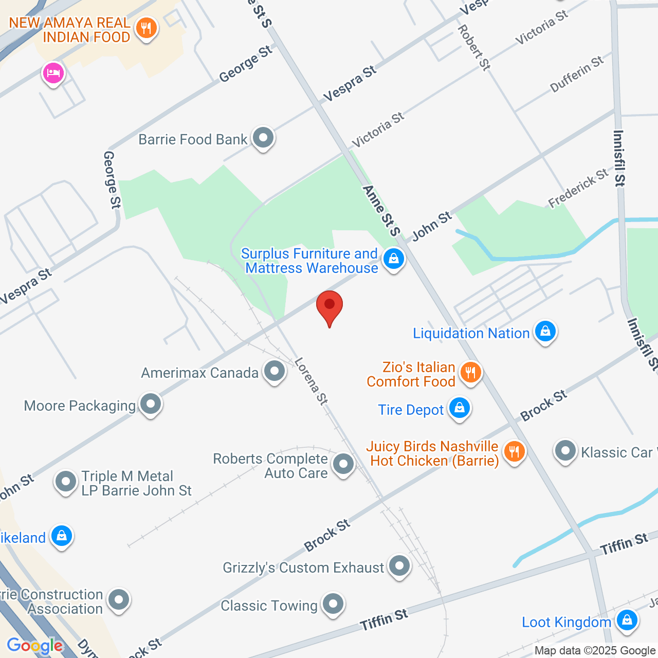 Street map for Journey Cannabis Co., 151 John St., Barrie ON