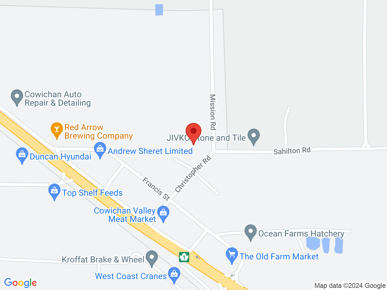 Street map for 18twelve, 5250 Mission Rd., Duncan BC