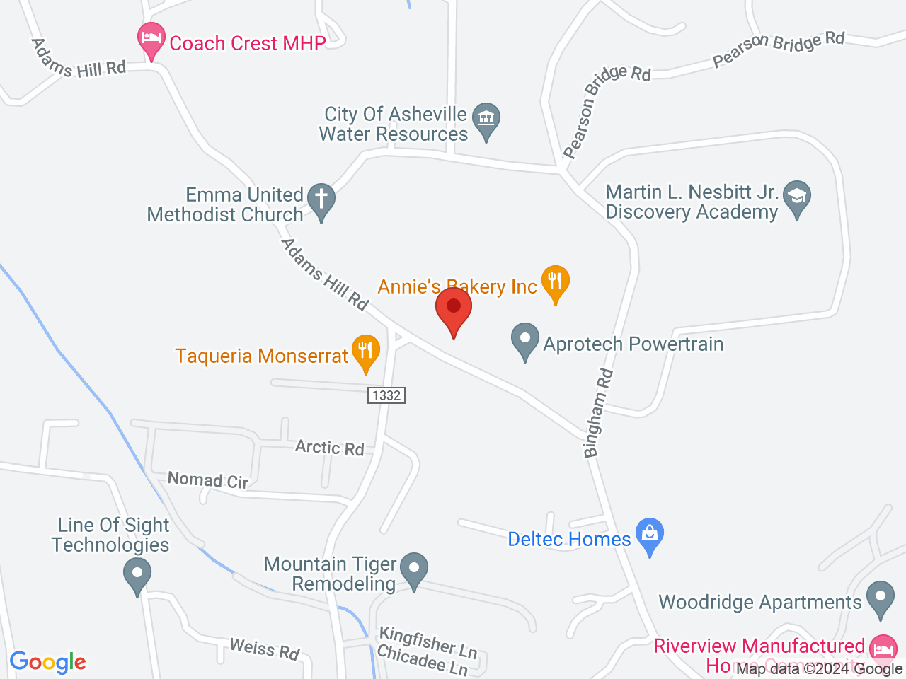 Street map for Pulsar, 128 Bingham Rd., Asheville NC