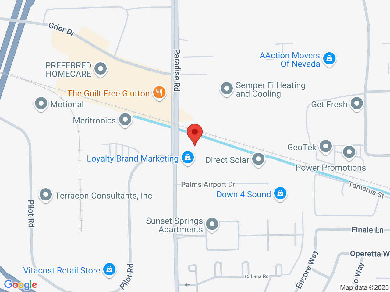 Street map for DaVinci, 6770 Paradise Rd, Las Vegas NV