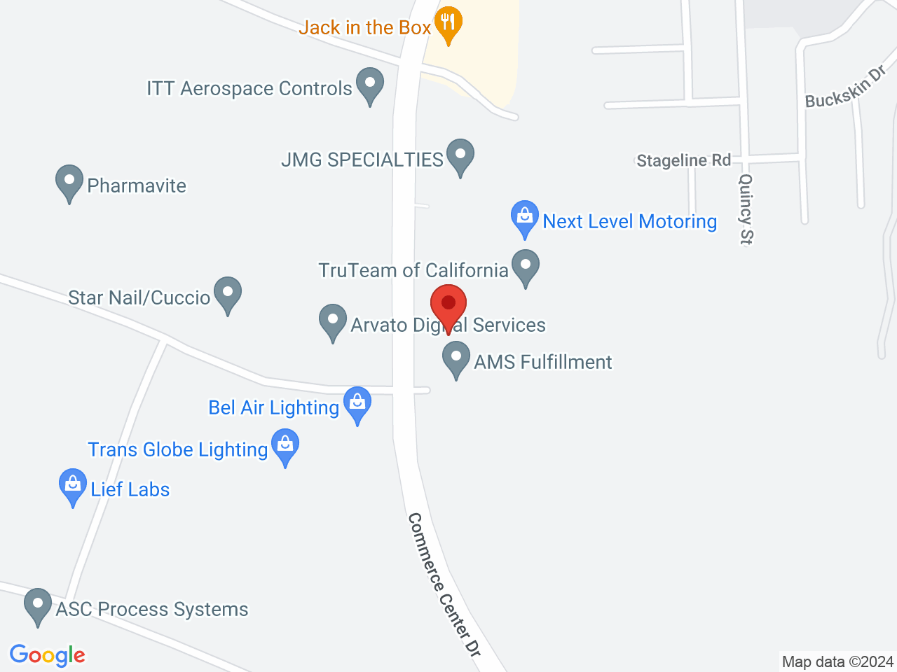 Street map for Puffco, 29010 Commerce Center Dr., Valencia CA