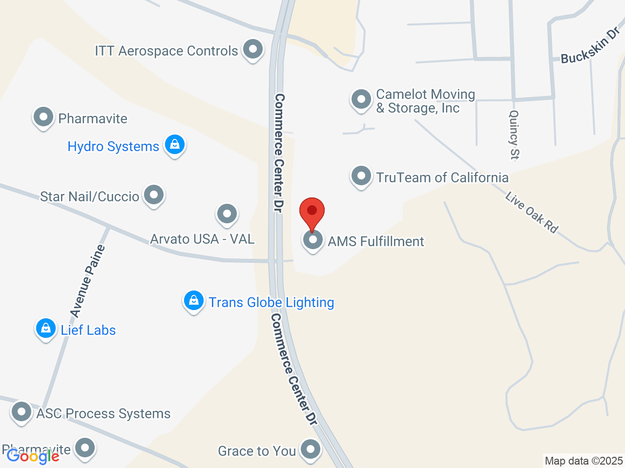 Street map for Puffco, 29010 Commerce Center Dr., Valencia CA