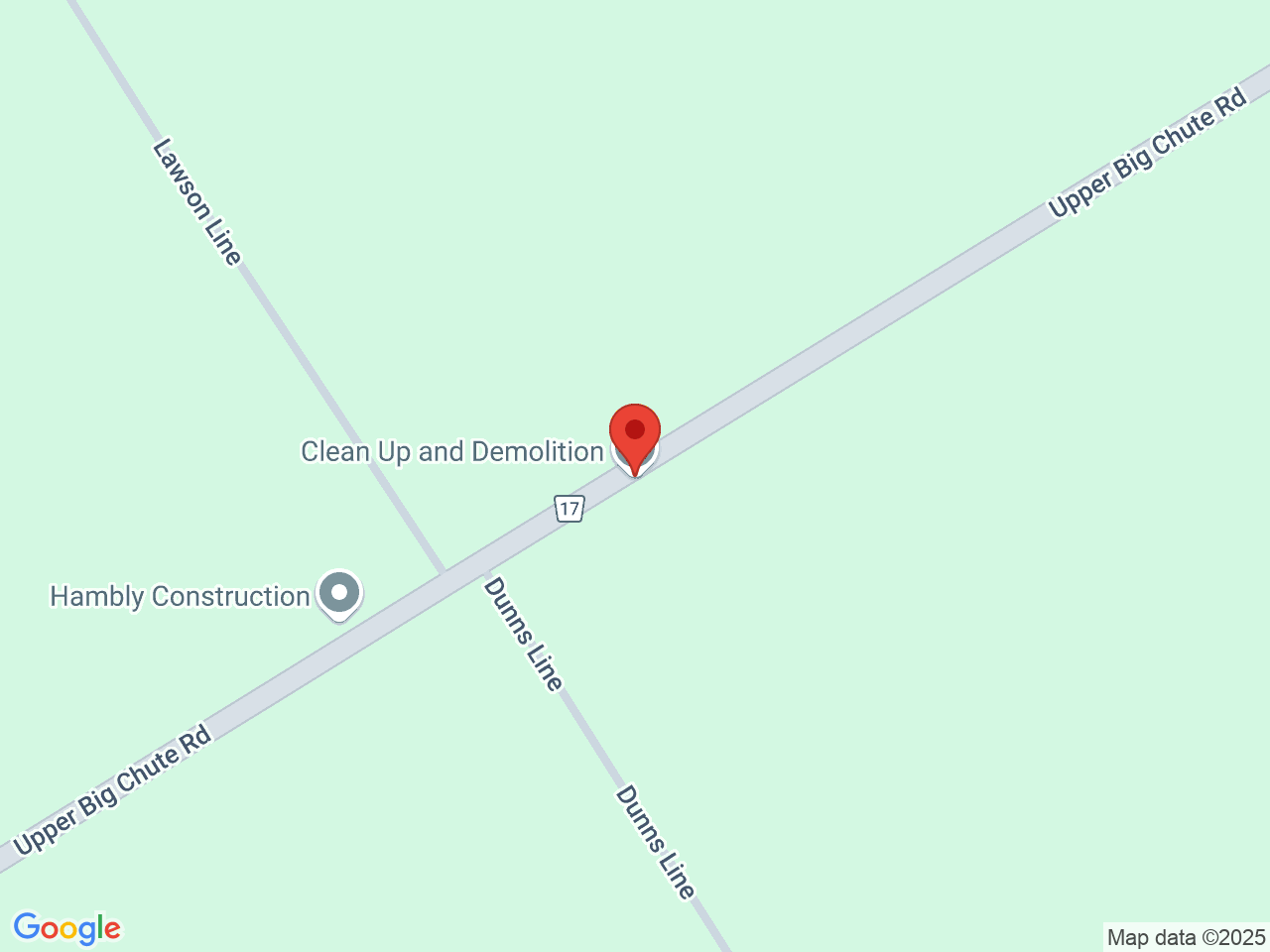 Street map for Crown Cannabis Canada, 1551 Upper Big Chute Rd., Coldwater ON