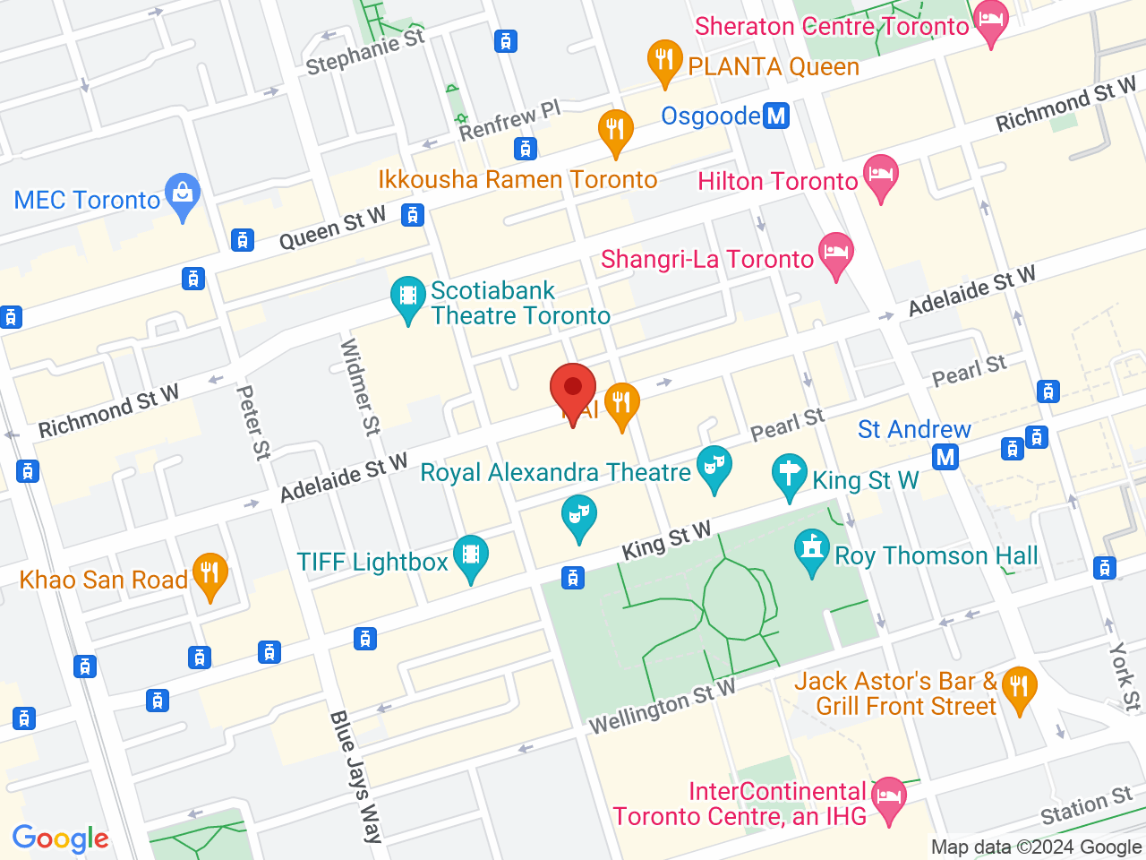 Street map for F8, 257 Adelaide St. W. Suite 500, Toronto ON