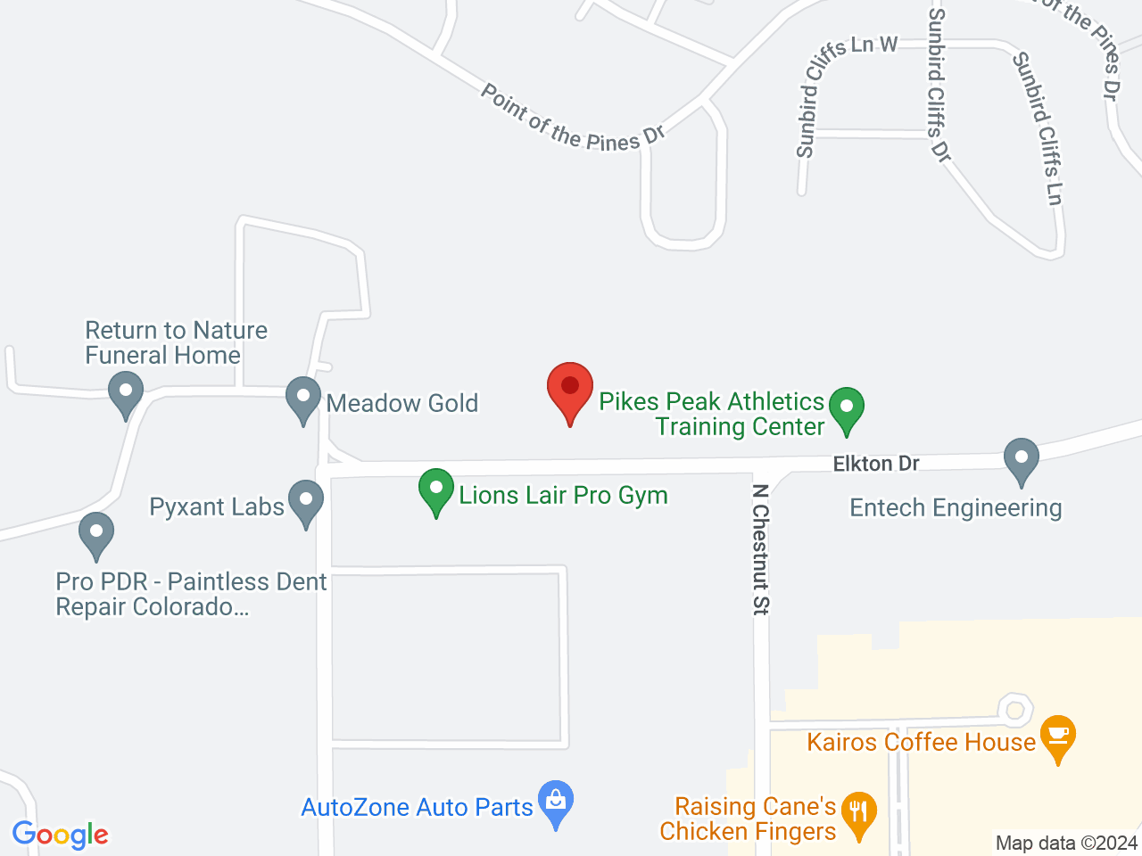 Street map for Journey Pipe, 650 Elkton Dr, Colorado Springs CO
