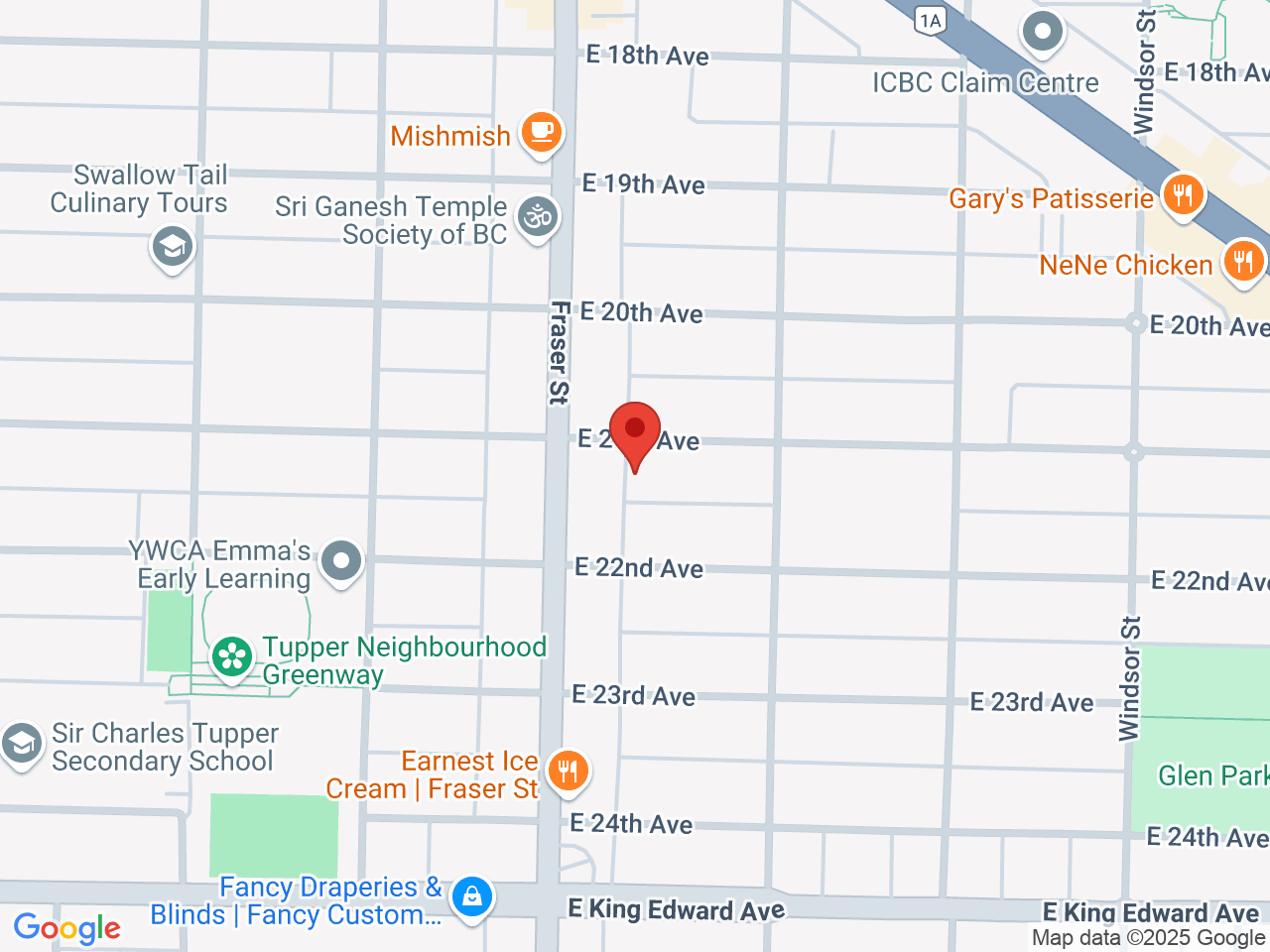 Street map for Red Eye Tek, 728 East 21st Ave., Vancouver BC