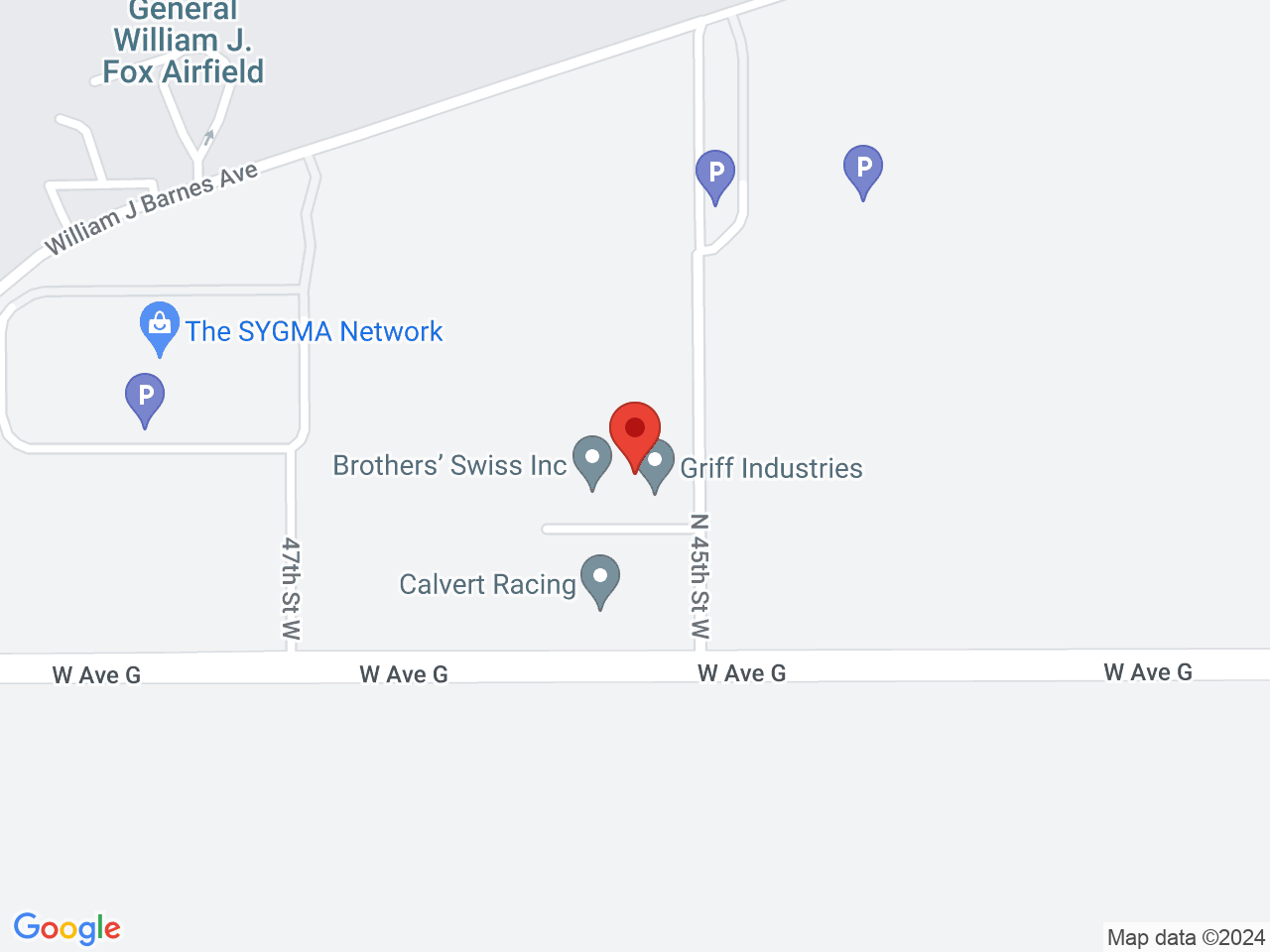 Street map for Shredtainer, 4515 Runway Drive, Lancaster CA