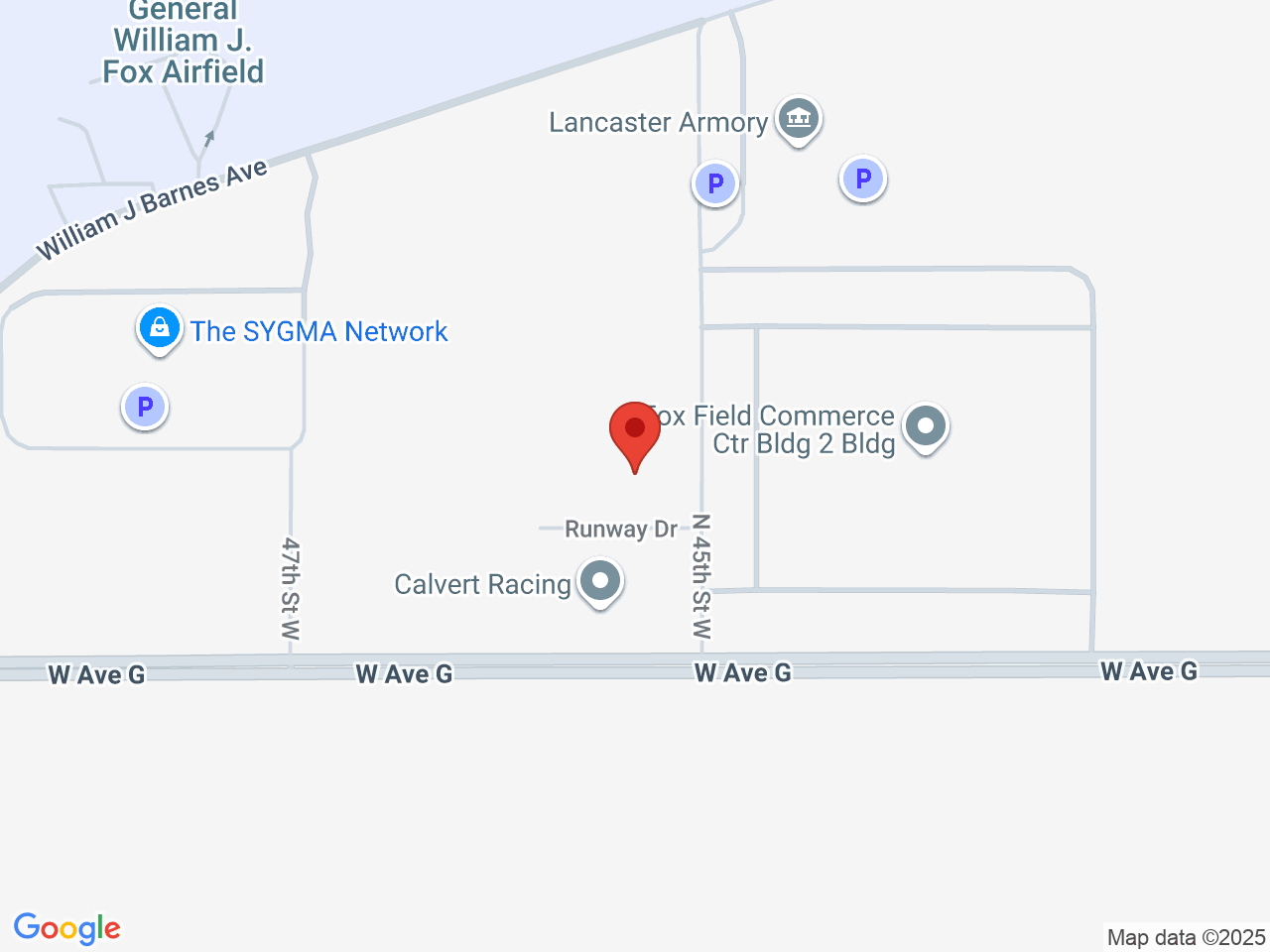 Street map for Shredtainer, 4515 Runway Drive, Lancaster CA
