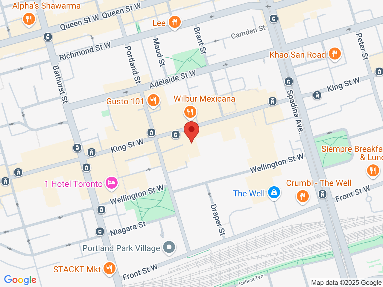 Street map for Krush, 545 King St. West, Toronto ON