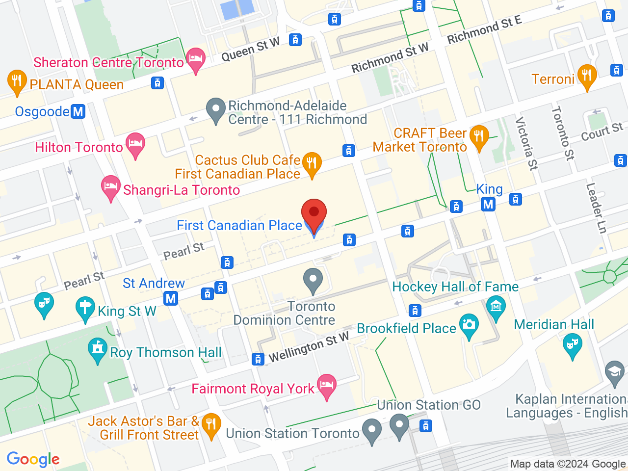 Street map for House Of Terpenes, 100 King St W, Toronto ON