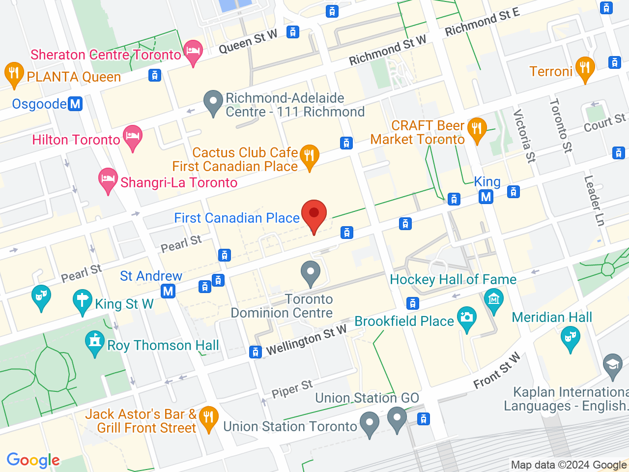 Street map for XMG, 100 King St W, Toronto ON
