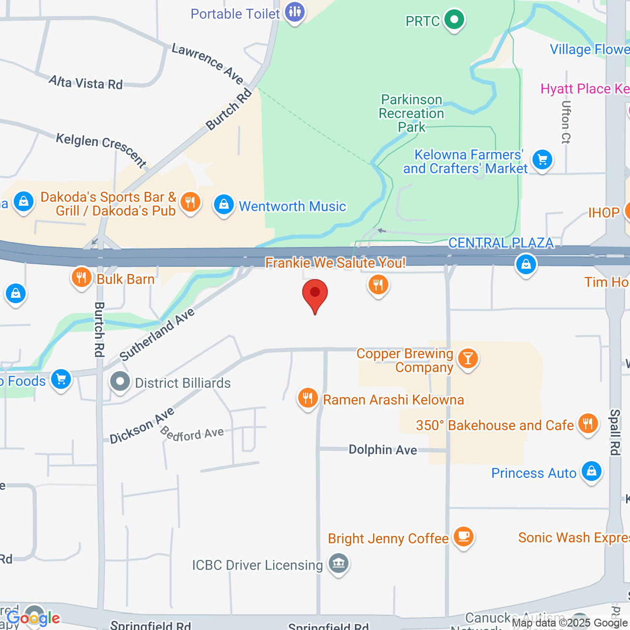 Street map for Tenzo, 1632 Dickson Ave #335, Kelowna BC