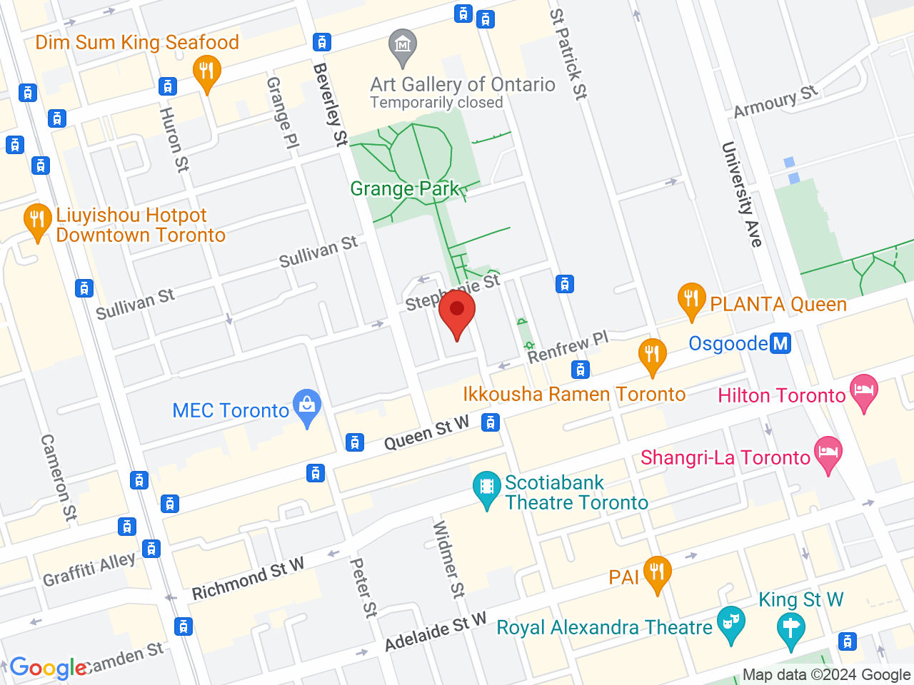 Street map for AHLOT, 180 John St., Toronto ON